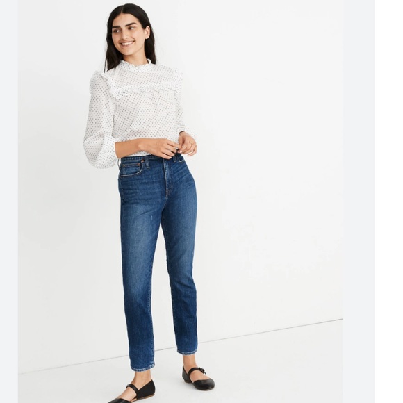 Madewell High Rise Slim Crop Boy Jean in Barksdale Wash - Picture 2 of 11